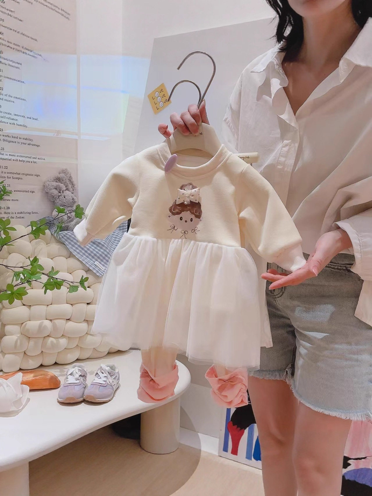 Girls' Versatile Mesh Top, Big Kids New Autumn Solid Color Long-Sleeve Stylish Princess One-Piece Hoodie