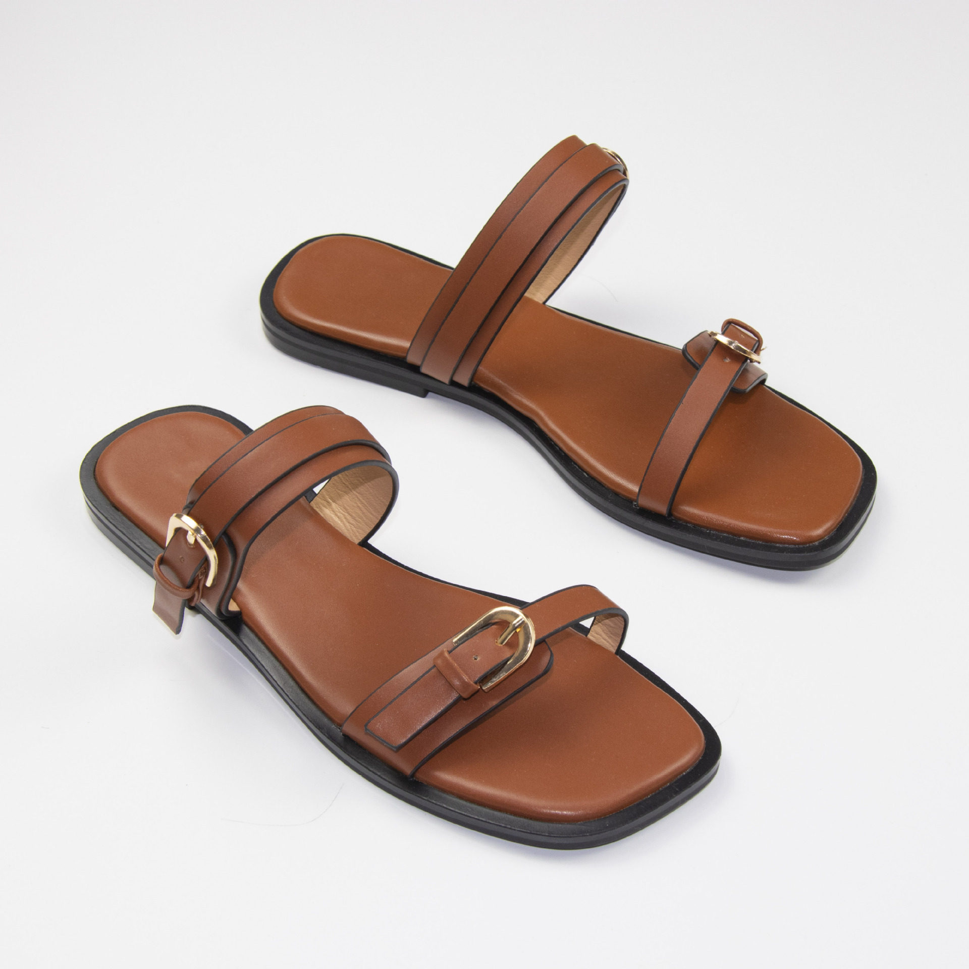 Women's 2025 New Cross-Border Sandals with Decorative Buckles, Summer Outdoor Wear Shoes Slippers Sandals