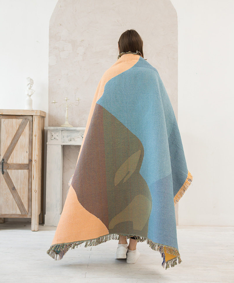 ins sofa towel dust cover Four Seasons sofa blanket picnic blanket air conditioning blanket Sunrise line blanket (a generation of hair)