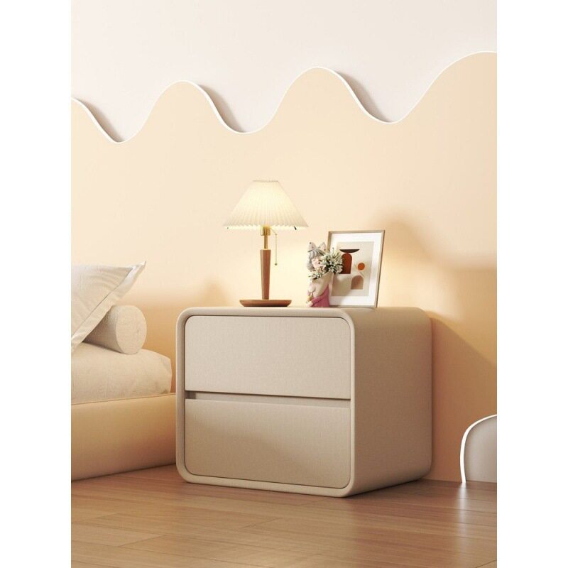 Solid Wood Bedside Table for Bedroom Home Minimalist Cream Style High-End Light Luxury Gap Bedside Cabinet Ins Style Storage Cabinet