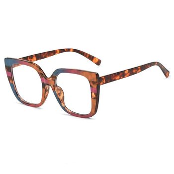New Style Simple and Fashionable Leopard Print Frame Plain Plain Mirror Internet Celebrity Same Style Distinctive Instagram European and American Anti-Blue Light Glasses Frame