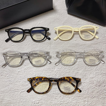 2022 black frame anti-blue light glasses plain glasses small red book retro myopia glasses frame men and women anti-radiation glasses frame