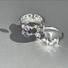 Dream Starry Sky Purple Diamond Love Ring Women's Niche Ins Trendy Light Luxury Four Mans Star Index Finger Ring Sweet Cool Foods Ring