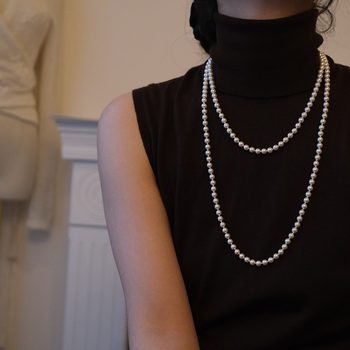 A Variety of Wearing Methods, Long Pearl Necklaces, Round and Bright Shijia Pearl Sweater Chains, Accessible Luxury and High-End French Style