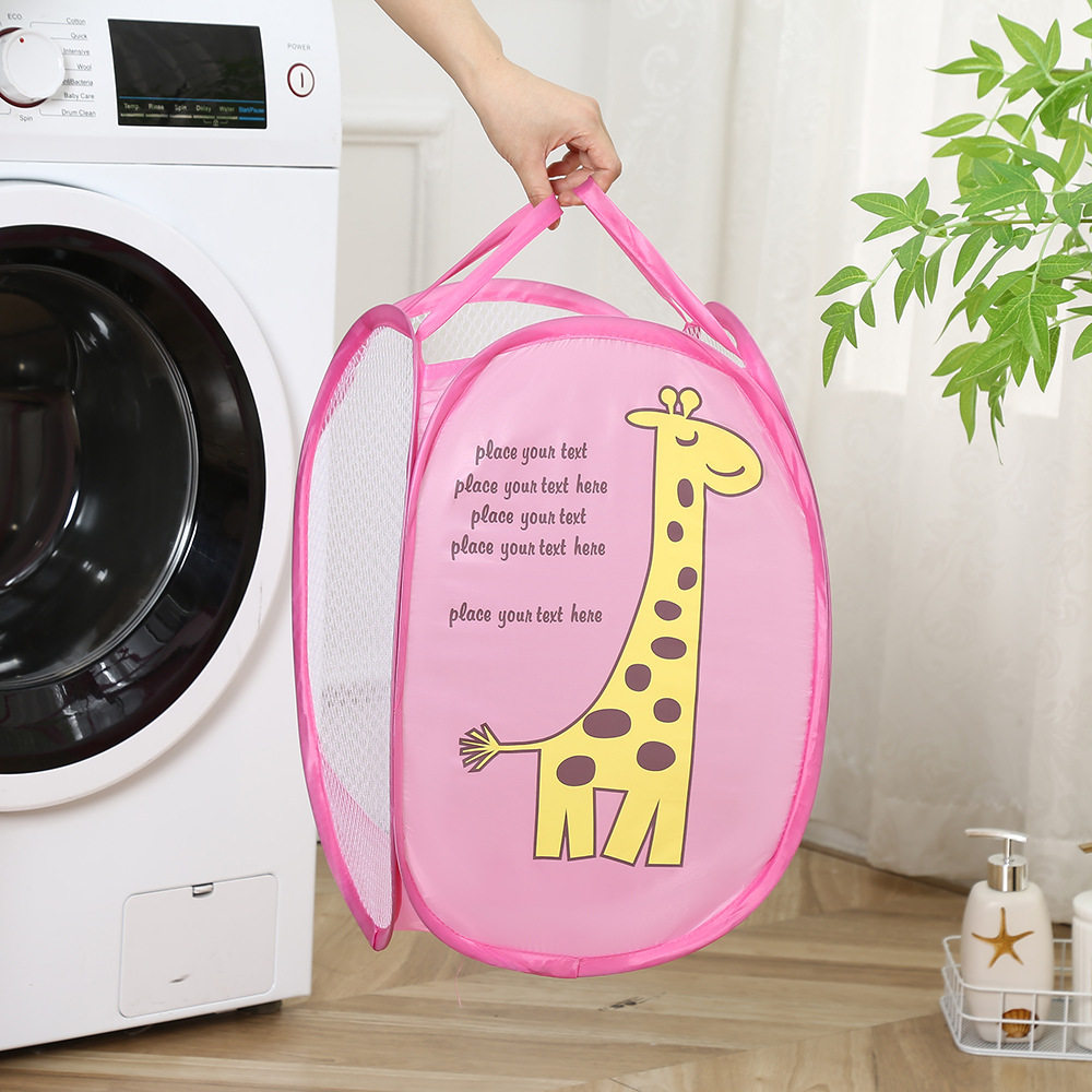 Ins New Laundry Basket Children's Cartoon Toy Bedroom Storage Basket Foldable Portable Printed Dirty Clothes Basket Wholesale