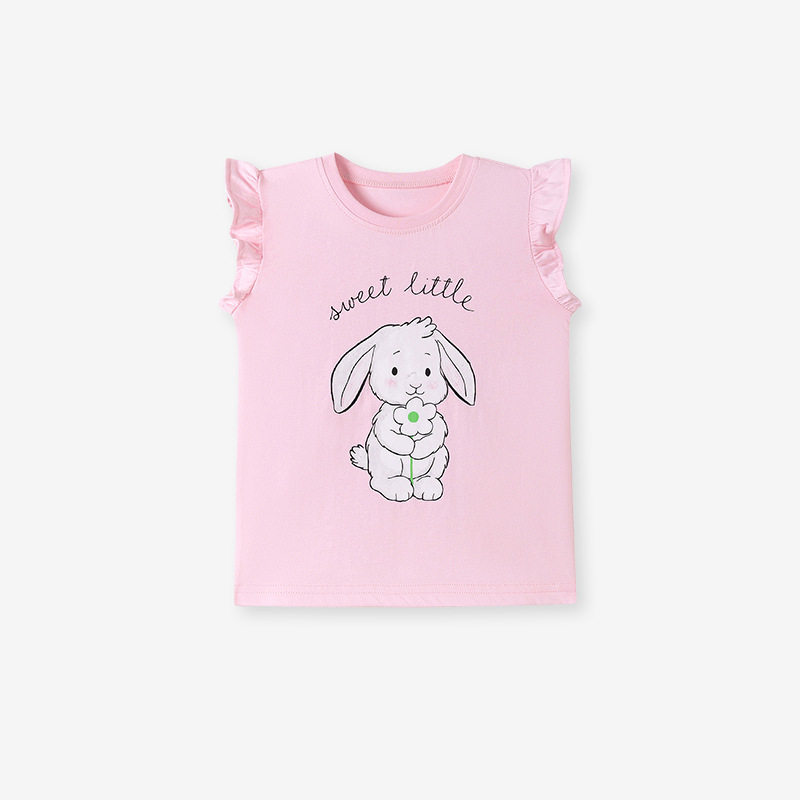 Summer Short-Sleeve T-Shirt, Cartoon Cute Rabbit Kids' Top, Style Baby Tee