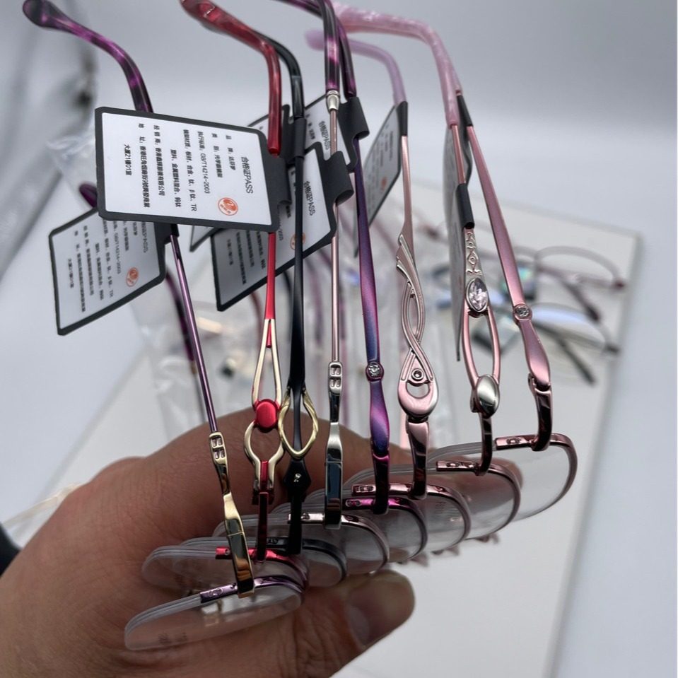 Brand Surplus Pure Titanium Lenses Women's Full-Frame Business Brushed Myopia Eyeglass Frames Wholesale