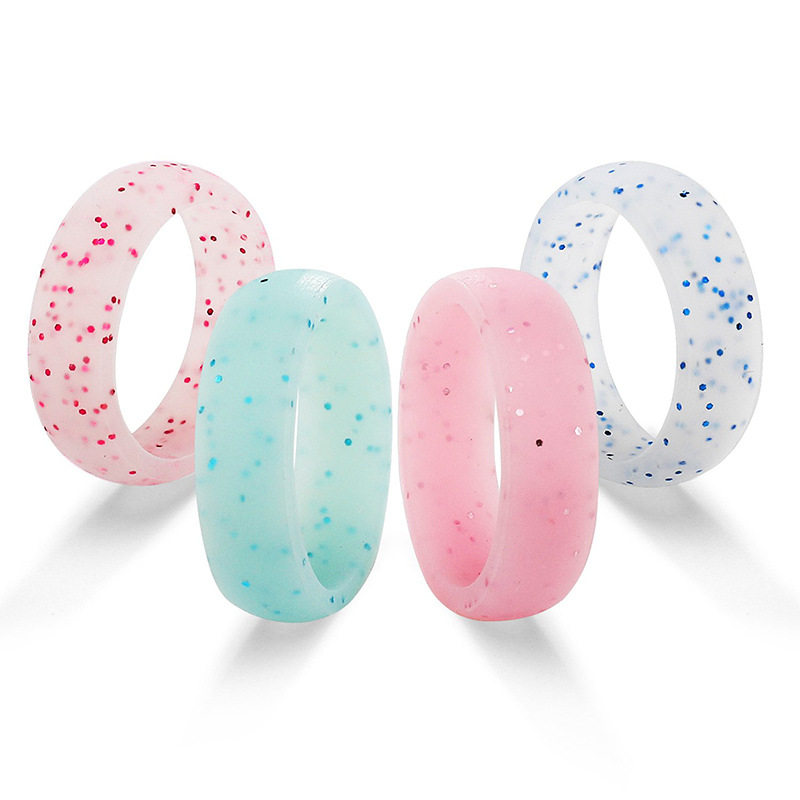 5.7mm Silicone Ring European and American Women's Jewelry Couple Ring Wedding Jewelry Sports Glitter Ring Ring