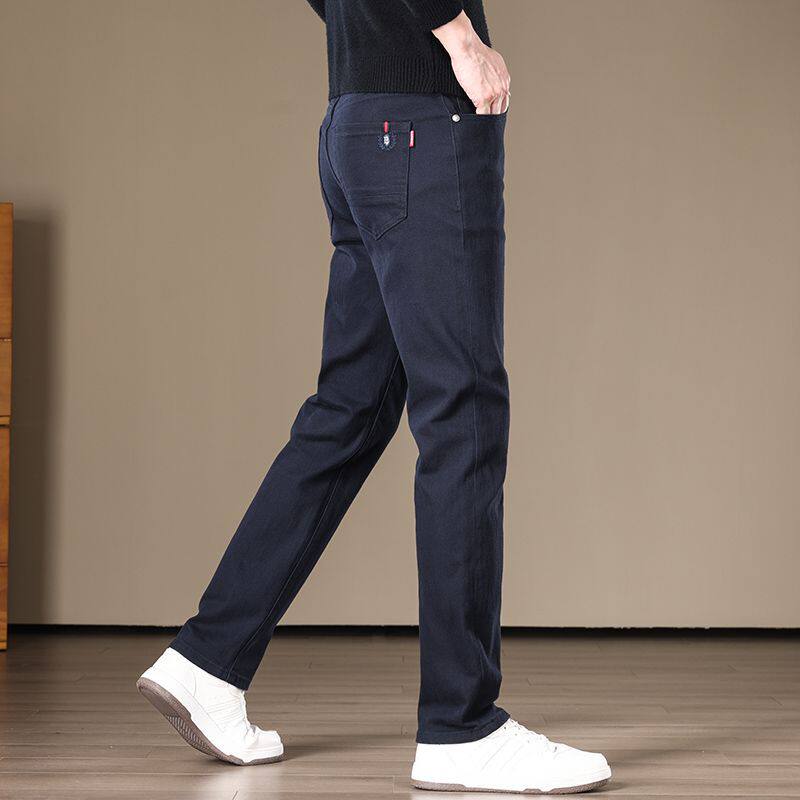 Quần Jean Nam Cotton Màu Trơn Dáng Ôm Vừa Vặn Co Giãn Tốt Màu Xám