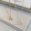 Escape Princess beads bow necklace 2022 new girls simple fashion all-match titanium steel clavicle chain female