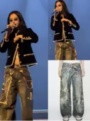 in stock jennie with high quality AC new 3D candy chain printing imitation jeans loose version