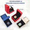 High-grade PU leather badge box spot chest box gold and silver coin collection box metal badge storage box printed LOGO