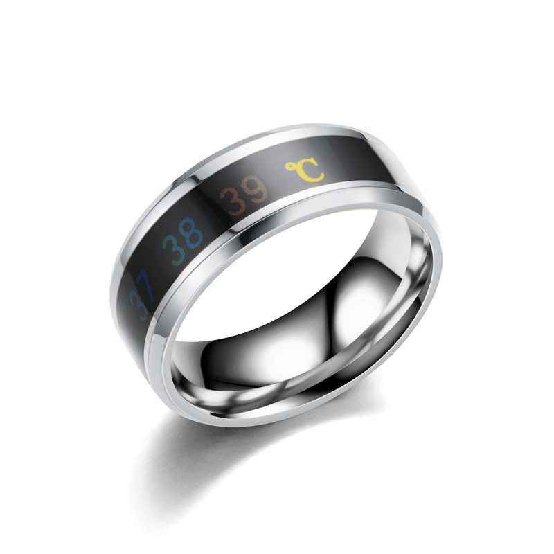 Fashion New Internet Celebrity Temperature Ring Automatic Induction Smart Temperature-Sensitive Color-Changing Ring Couple Ring Wholesale in Stock