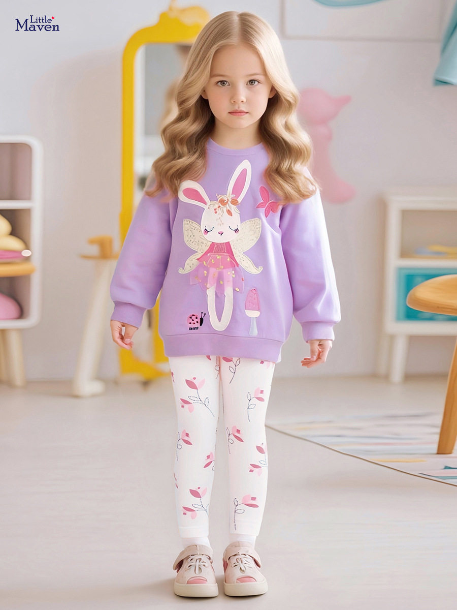 New Girls' Set, Autumn Cartoon Kids' Outfit, Children's Clothing Wholesale
