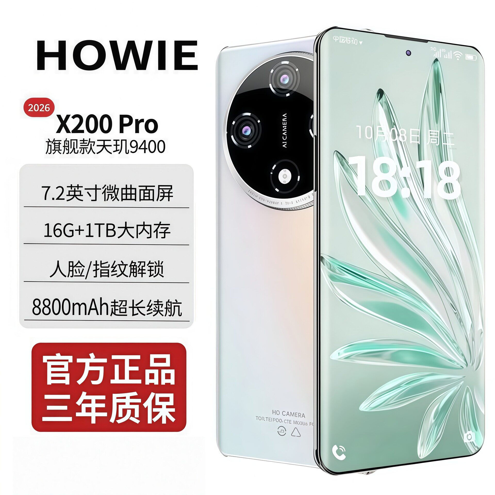 Официальный аутентичный X200Pro5G full Netcom 7,2-дюймовый смартфон DNT 9400 с двумя sim-картами и большим объемом памяти 1 ТБ Изображение 1