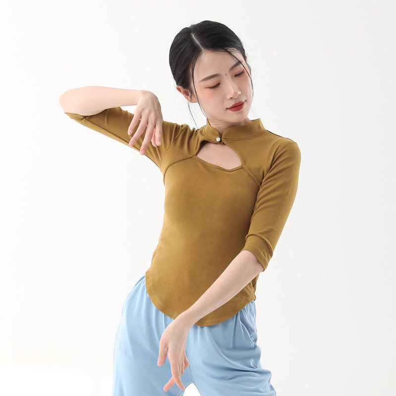 舞蹈演出服艺考现代舞练功服身韵形体服现舞气质上衣中国民族服装,淘宝优惠券,粉丝福利购,淘宝优惠卷