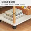 Movable Sofa Side Table, Small Coffee Table, Simple Bedside Table, Pulley-Type Small Table Storage Rack with Roller Bedside Table