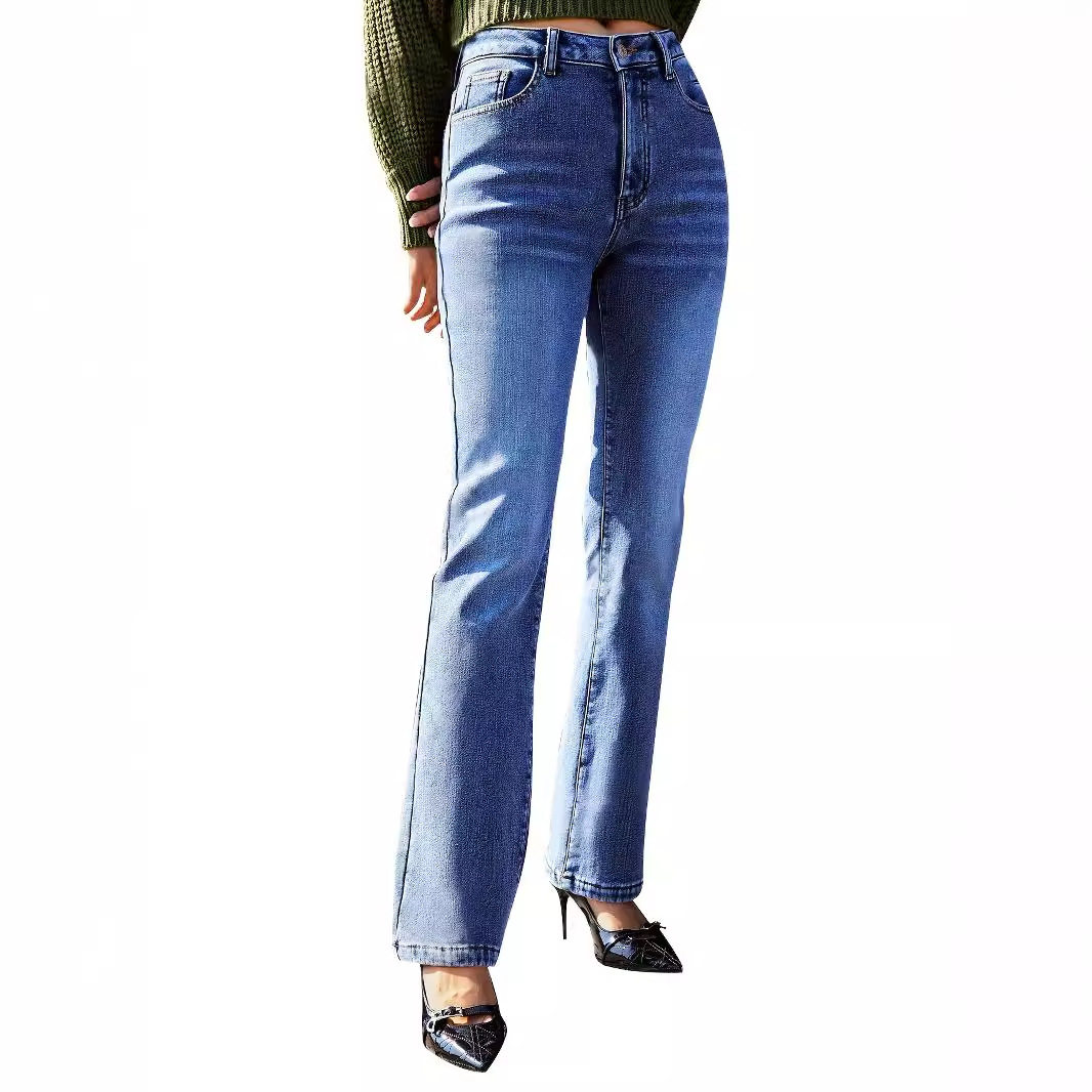 Womens Slim Fit Straight Leg Jeans Fleece Lined Comfortable Casual Style Available for Wholesale