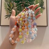 Xiaohongshu DIY Брелок для ключей ручной работы из бисера, подвеска с надписью, Цветная студенческая школьная сумка, автомобильный брелок для ключей, цепочка для мобильного телефона