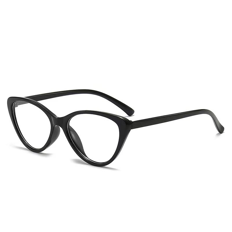 Vangoodgm Myopia Glasses Frame Anti-Blue Light Non-Prescription Glasses Frame Cat-Eye Round Frame Square Glasses Trendy Popular Large Frame
