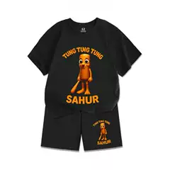Children's Short-Sleeve 3D Full-Print Three-Dimensional Pattern Fashion Round Neck Cross-Border Best-Selling Boys and Girls Set