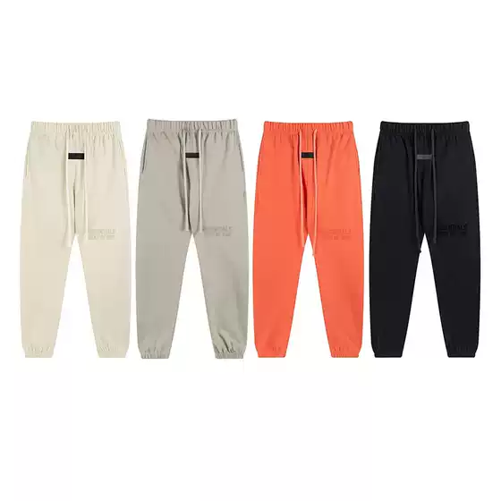 FOG ESSENTIALS Season 8 Duplex High Street Loose Casual Flocking Printed Drawstring Coral Leg Pants
