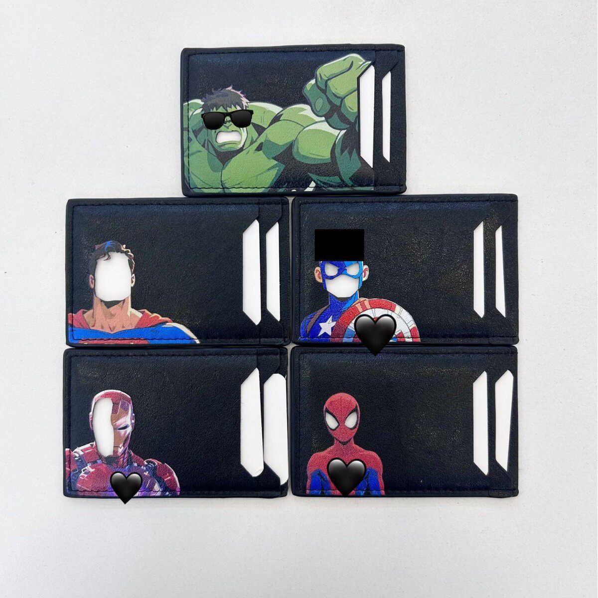 กระเป๋าสตางค์และที่ใส่เหรียญแบบหลายช่องใส่บัตรธีมซูเปอร์ฮีโร่ พร้อมที่ใส่บัตรประชาชนข้ามพรมแดน สไตล์ธุรกิจเรียบง่ายคลาสสิก อเนกประสงค์