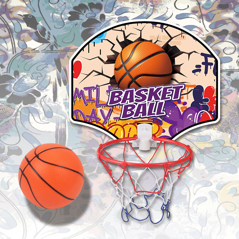 Punch-free foldable basketball board dunk indoor and outdoor children's basketball stand wall-mounted adult wall-mounted basketball basket