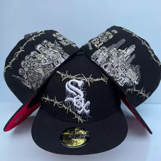 High-Quality Classic Baseball Flat-Brim Cap for Foreign Trade, American Sports League Fitted Cap, Fashionable Size Flat-Brim Cap
