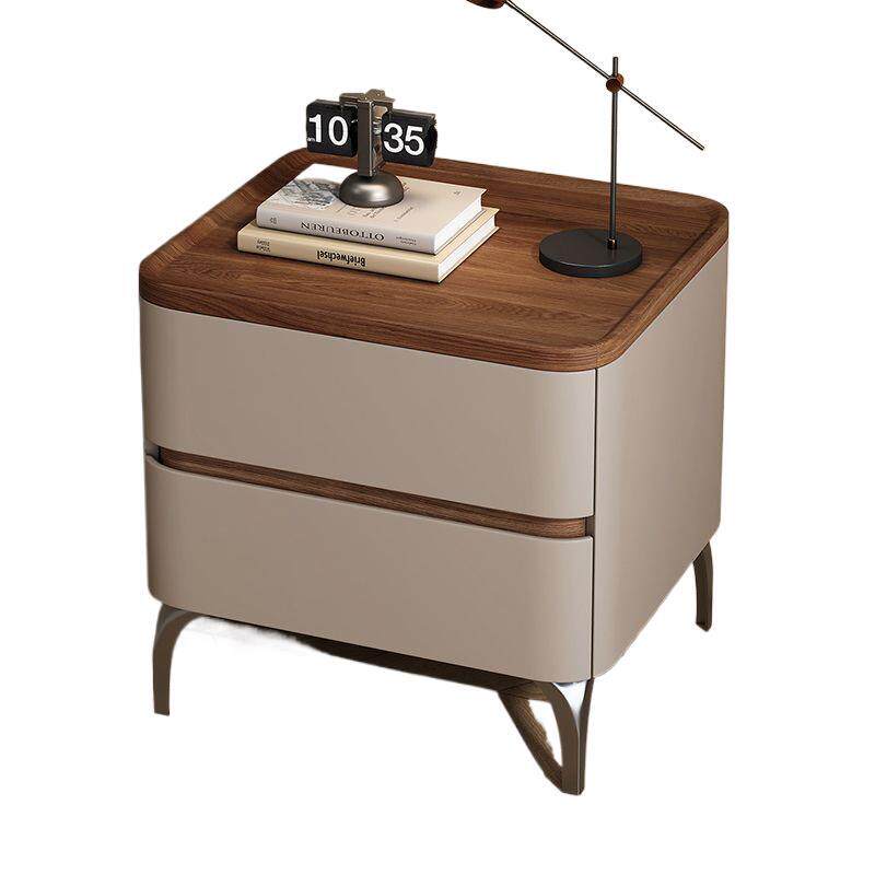 Solid Wood Bedside Table Modern Simple 2025 New High-End Accessible Luxury Bedroom Home Storage Leather Bedside Table