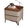 Solid Wood Bedside Table Modern Simple 2025 New High-End Accessible Luxury Bedroom Home Storage Leather Bedside Table