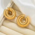Threaded hollow ear clip gold MS-205