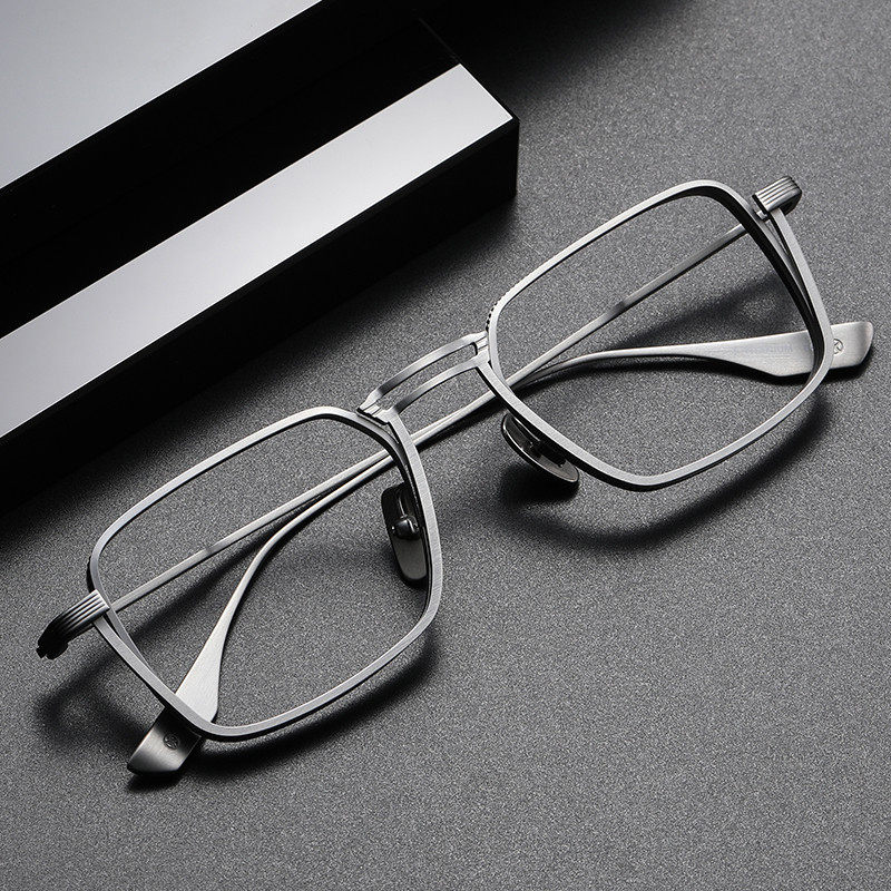 Handmade Myopia Pure Titanium Glasses Frame DLX125 Same Style Big Face Retro Full Frame Polygon Height Number Glasses Frame