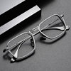 Handmade Myopia Pure Titanium Glasses Frame DLX125 Same Style Big Face Retro Full Frame Polygon Height Number Glasses Frame