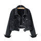 Jacket Top Denim Jacket Black Denim Jacket
