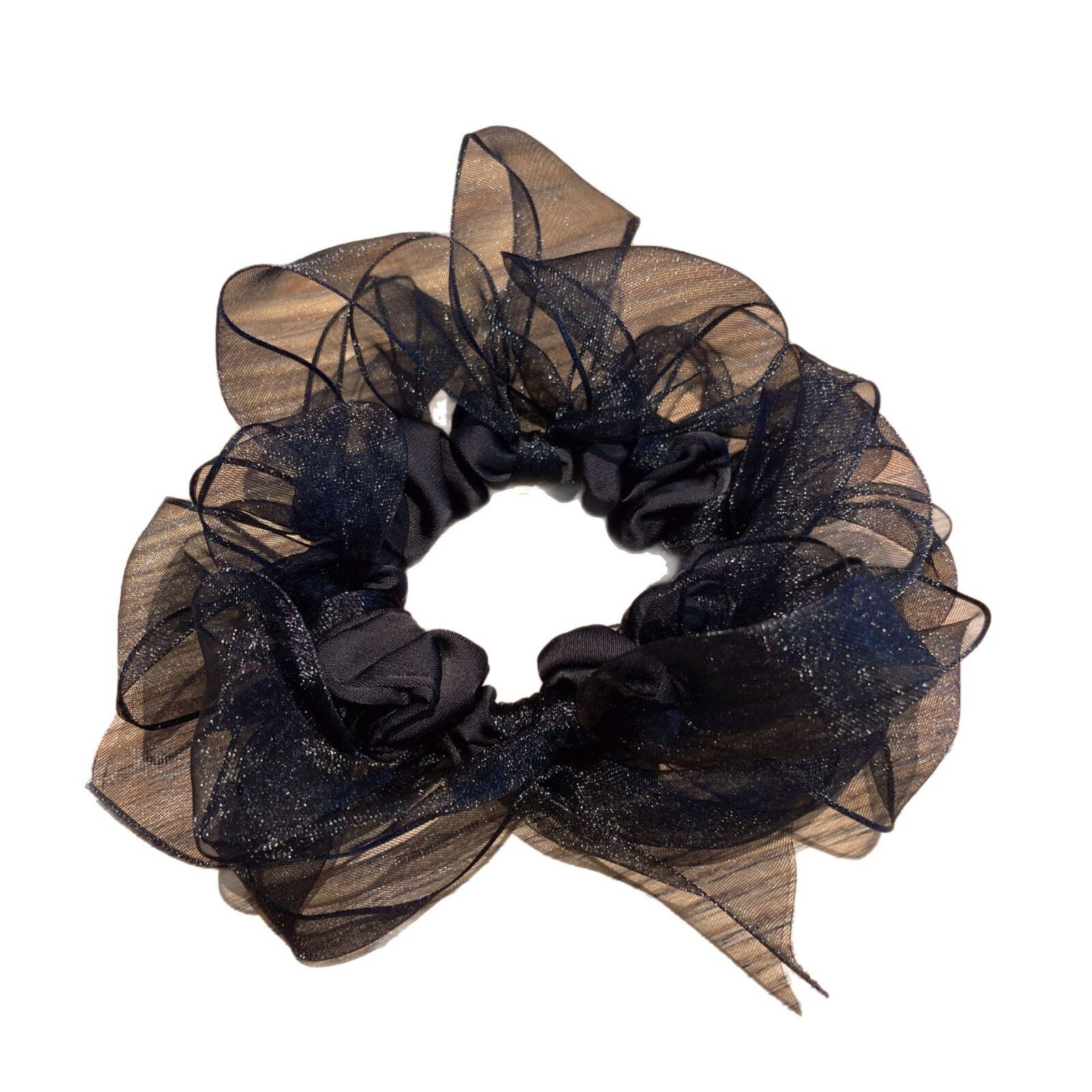 high quality hair volume organza hand-woven bow large intestine hair ring girl balls hair rope tie rope