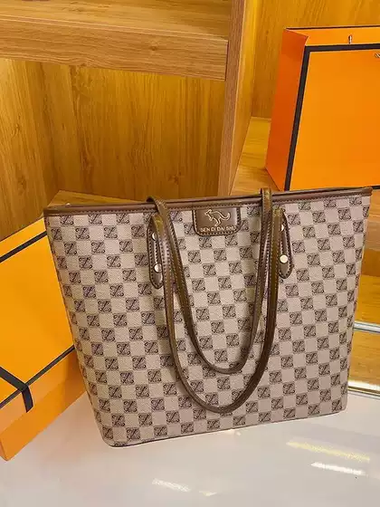 Cross-Border Tote Bag for Women, Large Capacity, 2026 New Vintage Floral Shoulder Bag, Korean Style Printed Commuter Underarm Bag