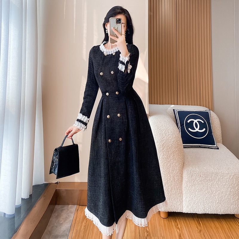 (Mới) Mã C0907 Giá 1860K: Váy Đầm Liền Thân Dáng Dài Nữ Dotdc Hàng Mùa Xuân Thu Đông Họa Tiết Hoa Dày Ấm Trông Trẻ Hơn Tuổi Thời Trang Nữ Chất Liệu Ren G05 Sản Phẩm Mới, (Miễn Phí Vận Chuyển Toàn Quốc).