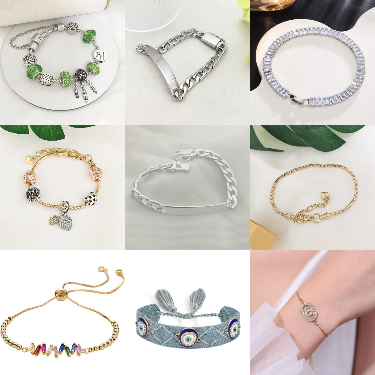 Fashionable and High-End Accessories, Glossy Silver-Plated Bracelets, Jewelry for Men and Women, Trendy Niche Jewelry