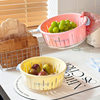 Double-Layer Vegetable Washing Basin Drain Basket Cute New Fruit Plate Home Living Room Coffee Table Fruit Basket Kitchen Washing Fruit Vegetable Basket