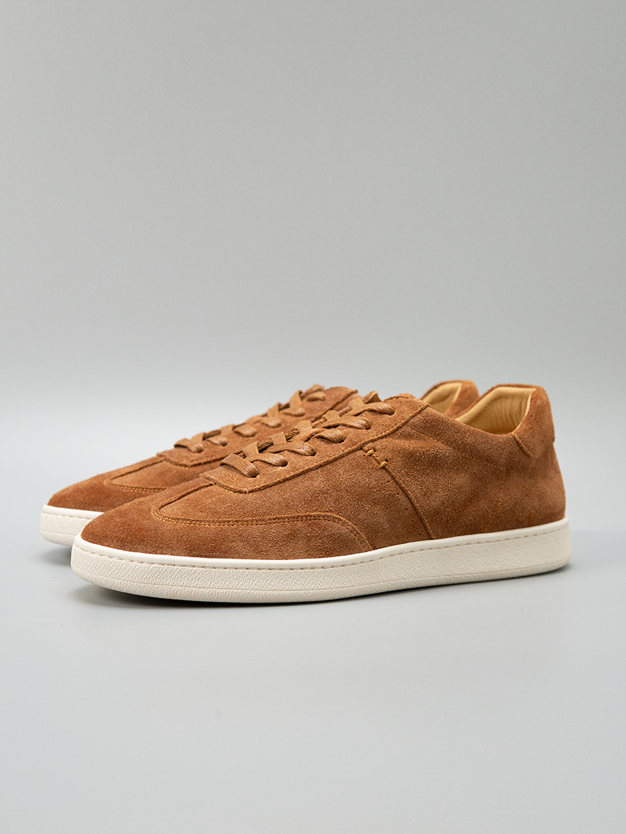 Giày sneaker nam da thật phong cách retro, form ôm chân, dễ phối đồ — Màu nâu, màu đen, Màu xanh dương