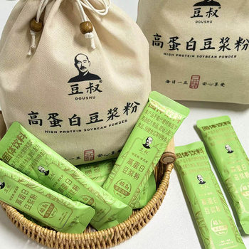 Uncle Dou's High-Protein Soy Milk Powder, Black Bean Soy Milk Powder, High-Fiber Soy Milk Powder, Ready-To-Eat Breakfast Mix, 2-Pack