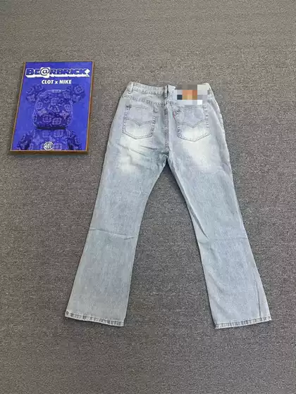 Vintage517 Jeans Washed Micro-Flared Casual Straight High Street Cleanfit Washed Jeans for Men
