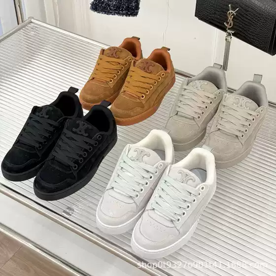 Guangzhou High Quality! Fat Ding Arc De Triomphe Thick-Soled White Shoes Women's Bread Shoes Heightening Sports and Leisure Sneakers