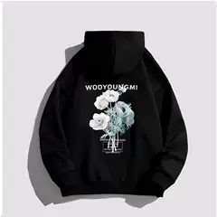 Wooyoungmi Print Flower Women's Hoodie Pullover Sweatshirt G