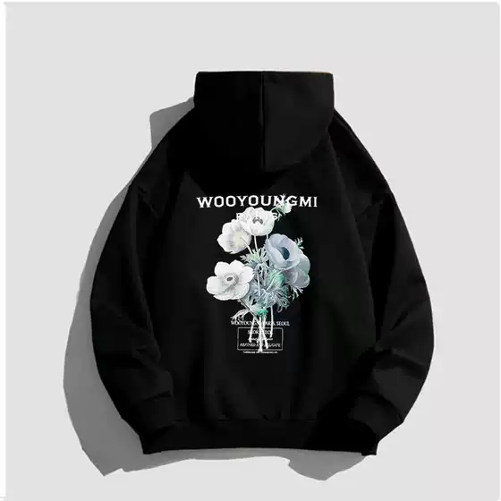 Wooyoungmi Print Flower Women's Hoodie Pullover Sweatshirt G