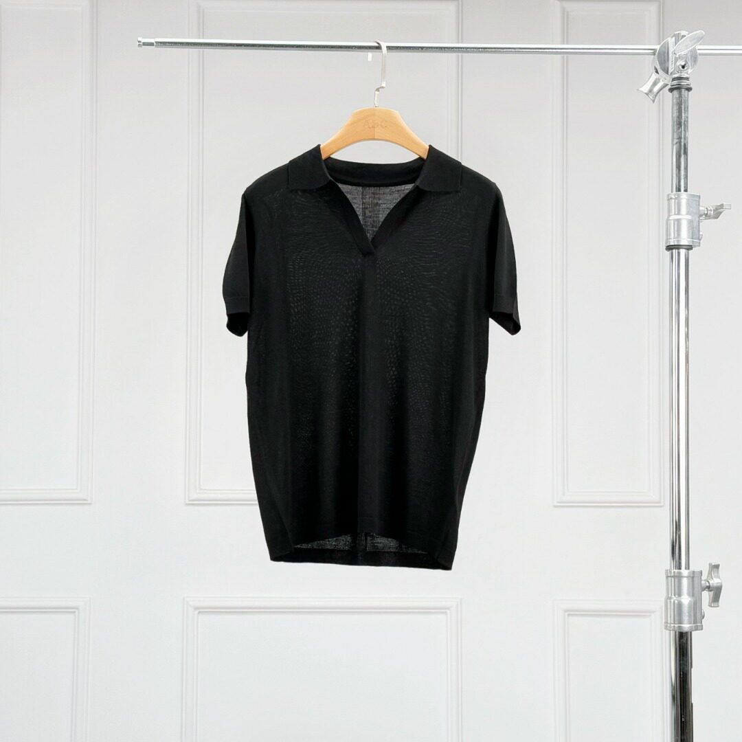 沃伦海龙 | KW025 德国扬子纱线 美丽诺羊毛Polo领女士短袖针织衫