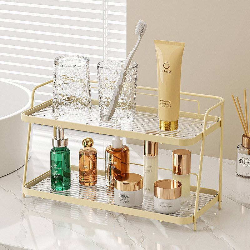 Cream Style Bathroom Toilet Storage Rack Toilet Toilet Wash Countertop Storage Rack Desktop Cosmetics Rack