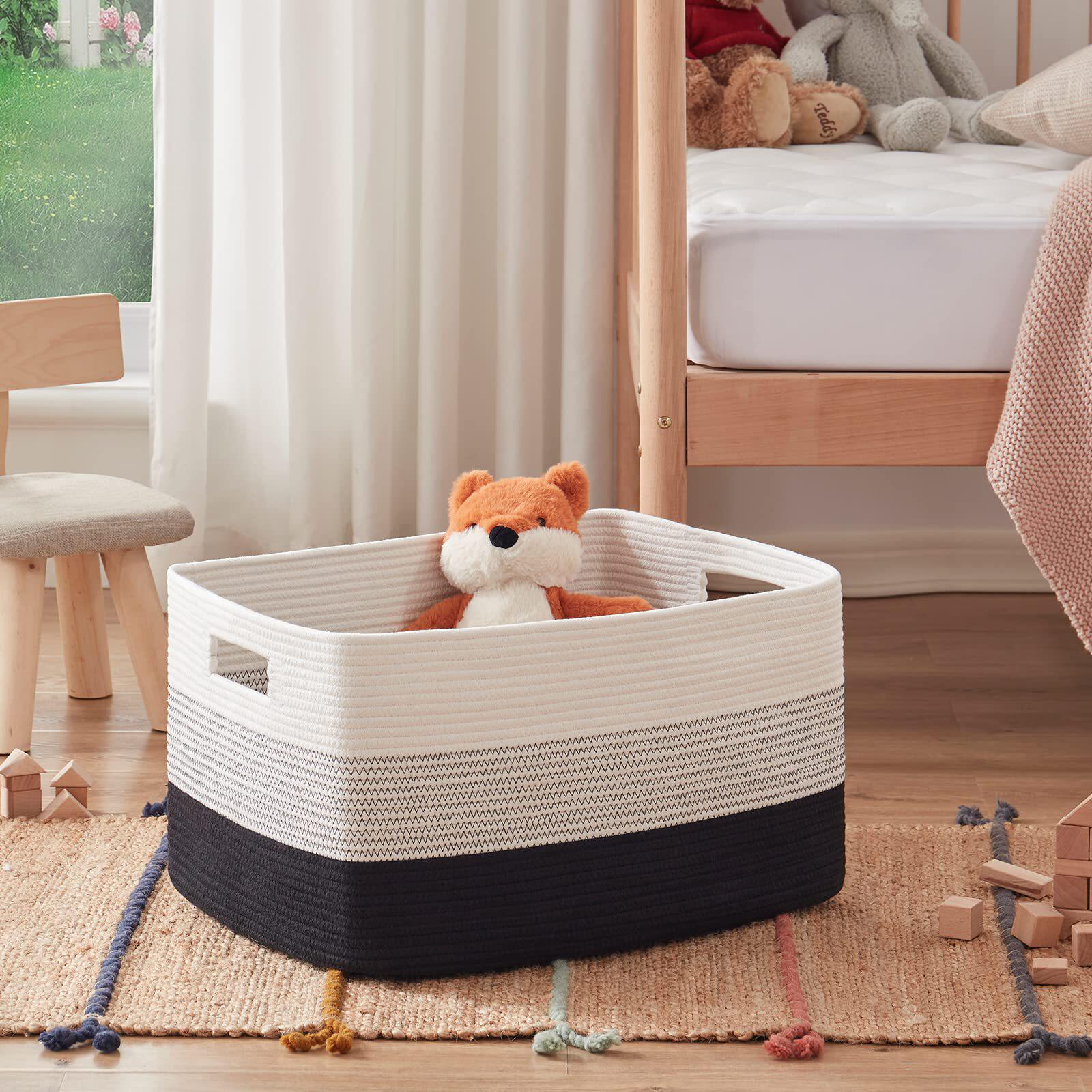 Foreign Trade European Style Cotton Rope Dirty Clothes Basket Household Large Dirty Clothes Basket Woven Storage Basket Baby Toy Storage Basket