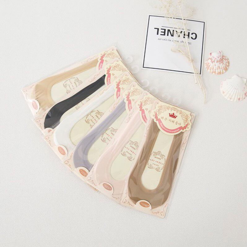 冰丝船袜春夏新款简约潮流浅口女士隐形袜纯色超薄透气硅胶不掉跟